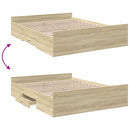 sengeramme med skuffer 160x200 cm konstrueret træ sonoma-eg