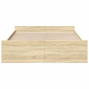sengeramme med skuffer 150x200 cm konstrueret træ sonoma-eg