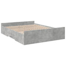 sengeramme med skuffer 150x200 cm konstrueret træ betongrå