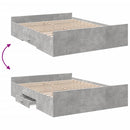 sengeramme med skuffer 150x200 cm konstrueret træ betongrå