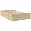 sengeramme med skuffer 120x200 cm konstrueret træ sonoma-eg