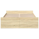 sengeramme med skuffer 140x190 cm konstrueret træ sonoma-eg