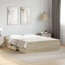 sengeramme med skuffer 140x190 cm konstrueret træ sonoma-eg
