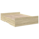 sengeramme med skuffer 135x190 cm konstrueret træ sonoma-eg