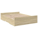 sengeramme med skuffer 135x190 cm konstrueret træ sonoma-eg