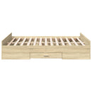 sengeramme med skuffer 120x190 cm konstrueret træ sonoma-eg