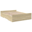 sengeramme med skuffer 120x190 cm konstrueret træ sonoma-eg