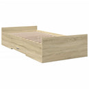 sengeramme med skuffer 75x190 cm konstrueret træ sonoma-eg