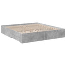 sengeramme med skuffer 200x200 cm konstrueret træ betongrå