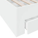 sengeramme med skuffer 150x200 cm konstrueret træ hvid
