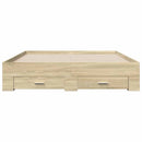 sengeramme med skuffer 150x200 cm konstrueret træ sonoma-eg