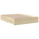 sengeramme med skuffer 150x200 cm konstrueret træ sonoma-eg