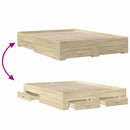sengeramme med skuffer 150x200 cm konstrueret træ sonoma-eg