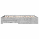sengeramme med skuffer 120x200 cm konstrueret træ betongrå