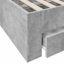 sengeramme med skuffer 120x200 cm konstrueret træ betongrå
