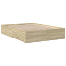 sengeramme med skuffer 140x190 cm konstrueret træ sonoma-eg