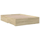 sengeramme med skuffer 140x190 cm konstrueret træ sonoma-eg