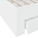 sengeramme med skuffer 135x190 cm konstrueret træ hvid højglans