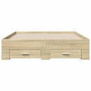 sengeramme med skuffer 135x190 cm konstrueret træ sonoma-eg