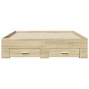 sengeramme med skuffer 135x190 cm konstrueret træ sonoma-eg