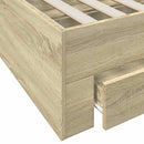 sengeramme med skuffer 135x190 cm konstrueret træ sonoma-eg
