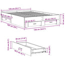sengeramme med skuffer 135x190 cm konstrueret træ sonoma-eg