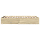 sengeramme med skuffer 120x190 cm konstrueret træ sonoma-eg
