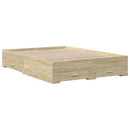 sengeramme med skuffer 120x190 cm konstrueret træ sonoma-eg