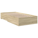 sengeramme med skuffer 100x200 cm konstrueret træ sonoma-eg