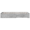 sengeramme med skuffer 100x200 cm konstrueret træ betongrå