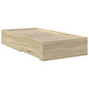 sengeramme med skuffer 75x190 cm konstrueret træ sonoma-eg