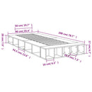 sengeramme 90x200 cm konstrueret træ betongrå