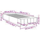 sengeramme 100x200 cm konstrueret træ sort