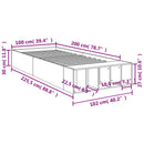sengeramme 100x200 cm konstrueret træ grå sonoma-eg