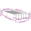 sengeramme 90x190 cm konstrueret træ sonoma-eg