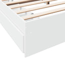 sengeramme med skuffer 200x200 cm konstrueret træ hvid