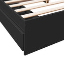 sengeramme med skuffer 200x200 cm konstrueret træ sort