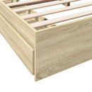sengeramme med skuffer 200x200 cm konstrueret træ sonoma-eg