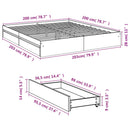 sengeramme med skuffer 200x200 cm konstrueret træ sonoma-eg