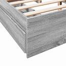 sengeramme med skuffer 160x200 cm konstrueret træ grå sonoma-eg