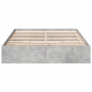 sengeramme med skuffer 150x200 cm konstrueret træ betongrå