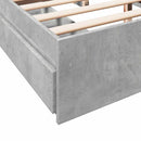 sengeramme med skuffer 150x200 cm konstrueret træ betongrå
