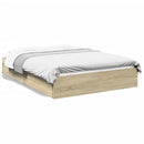 sengeramme med skuffer 140x200 cm konstrueret træ sonoma-eg