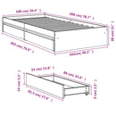 sengeramme med skuffer 100x200 cm konstrueret træ sonoma-eg