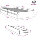 sengeramme med skuffer 100x200 cm konstrueret træ sonoma-eg