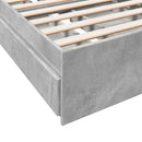 sengeramme med skuffer 100x200 cm konstrueret træ betongrå