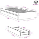 sengeramme 90x200 cm konstrueret træ hvid