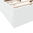 sengeramme med skuffer 140x190 cm konstrueret træ hvid