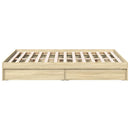 sengeramme med skuffer 140x190 cm konstrueret træ sonoma-eg