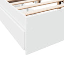 sengeramme med skuffer 135x190 cm konstrueret træ hvid højglans